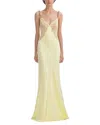 Self-portrait X Christopher Kane Lace Satin Maxi Dress In Yellow