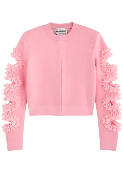 SELF-PORTRAIT SELF-PORTRAIT X CHRISTOPHER KANE LACE-TRIMMED CUT-OUT CARDIGAN