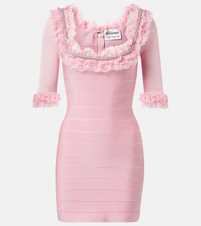 SELF-PORTRAIT X CHRISTOPHER KANE LACE-TRIMMED MINIDRESS