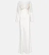 Self-portrait X Christopher Kane Lace-trimmed Satin Gown In White
