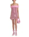 Self-portrait Christopher Kane Residency Mini Dress With Crystals In Pink