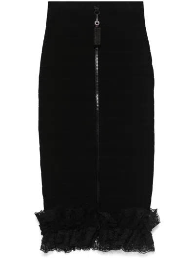 SELF-PORTRAIT X CHRISTOPHER KANE RUFFLE KNIT MIDI SKIRT