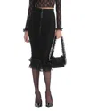 Self-portrait X Christopher Kane Lace-trimmed Midi Skirt In Black