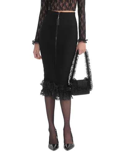 SELF-PORTRAIT SELF-PORTRAIT X CHRISTOPHER KANE RUFFLE KNIT MIDI SKIRT
