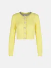 Self-portrait Yellow Alpaca Blend Cardigan In Yellow