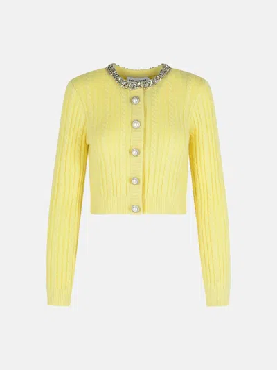 Self-portrait Yellow Alpaca Blend Cardigan