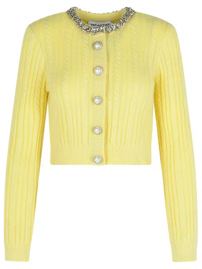 SELF-PORTRAIT YELLOW ALPACA BLEND CARDIGAN
