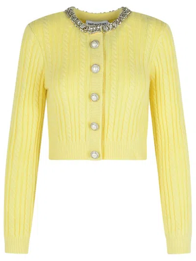 SELF-PORTRAIT SELF-PORTRAIT YELLOW ALPACA BLEND CARDIGAN