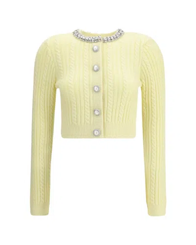 SELF-PORTRAIT YELLOW ALPACA CARDIGAN