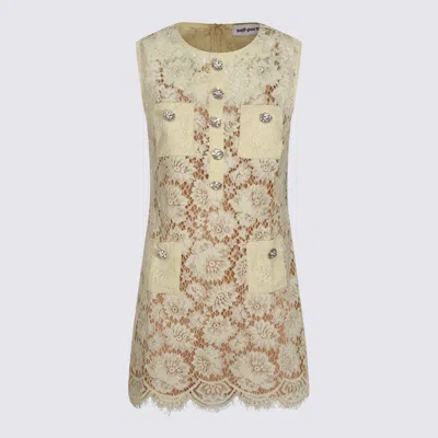 Self-portrait Self Portrait Short Dress With Embellishment In Yellow