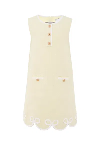 Self-portrait Kids' Yellow Dress For Girl With Bows