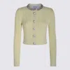 Self-portrait Crystal-embellished Cable-knit Cardigan In Yellow