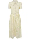 Self-portrait Yellow Lace Midi Dress In Yellow