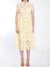 Self-portrait Yellow Lace Midi Dress In Yellow