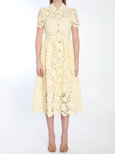 Self-portrait Yellow Lace Midi Dress