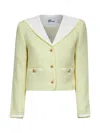 Self-portrait Yellow Wool Blend Bouclé Jacket