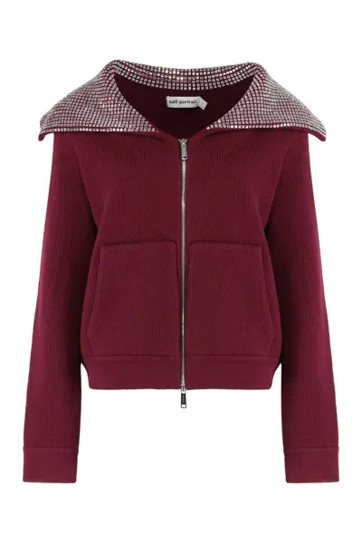 SELF-PORTRAIT SELF-PORTRAIT ZIPPER KNIT JACKET