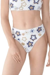Self-adore Celeste Hand Beaded High Waisted Bikini Bottom In White