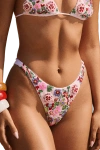 Self-adore Fleur 3d Hand Beaded Bikini Bottom In Pink
