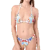 Self-adore Limoncello Hand Beaded Triangle Bikini Top In Multi