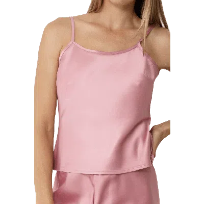 Self-adore Olivette Satin Feel Top In Pink