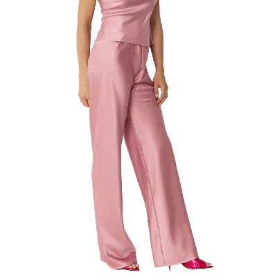 Self-adore Olivette Satin Feel Wide Leg Pants In Pink