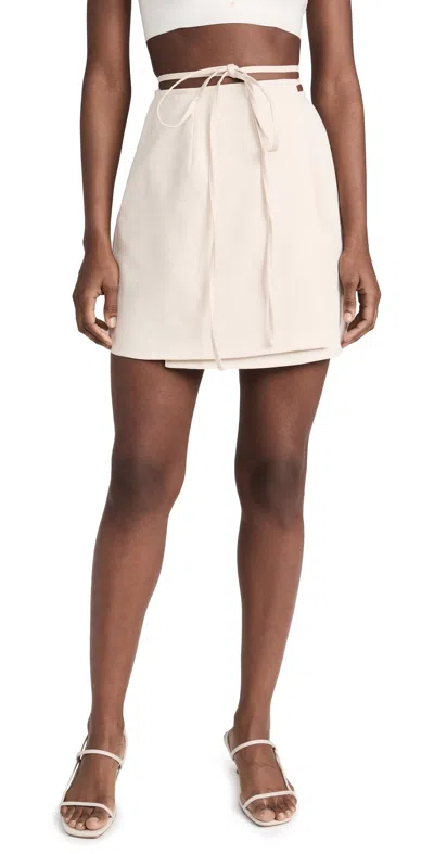 Selfi Mini Wrap Skirt White