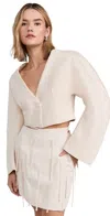 Selfi Sculptured Cropped Padded Jacket Cream In Cream