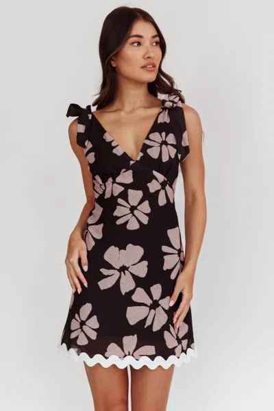 Selfie Leslie Hibiscus Ric Rac Mini In Black/brown