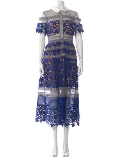 Pre-owned Self-portrait 2015 Long Dress In Blue