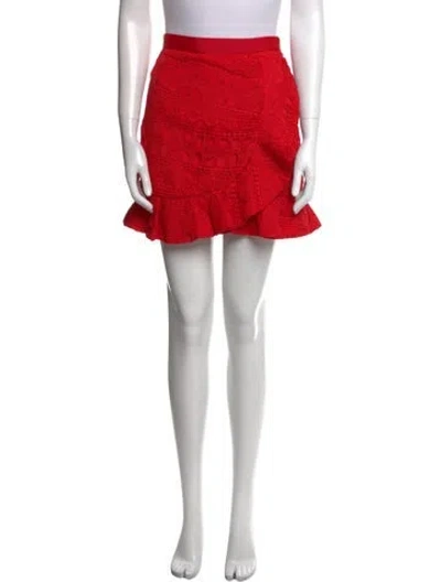 Pre-owned Self-portrait 2019 Mini Skirt In Red