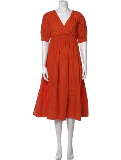 Pre-owned Self-portrait 2020-2021 Midi Length Dress In Orange
