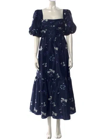 Pre-owned Self-portrait 2021 Long Dress W/ Tags In Blue