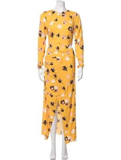 Pre-owned Self-portrait 2021 Long Dress In Yellow