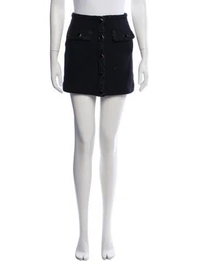 Pre-owned Self-portrait 2022 Mini Skirt In Black/neutrals