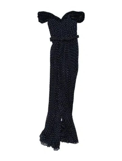 Pre-owned Self-portrait 2022 Sp22-108jp Jumpsuit In Blue