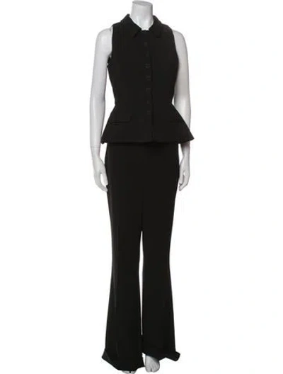 Pre-owned Self-portrait 2023 Crystal Embellishments Pant Set In Black