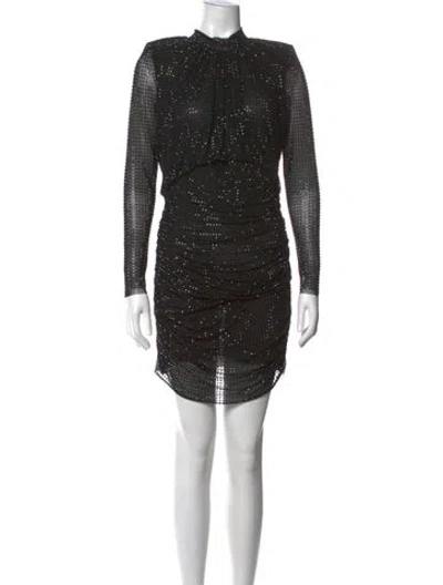 Pre-owned Self-portrait 2023 Mini Dress In Black