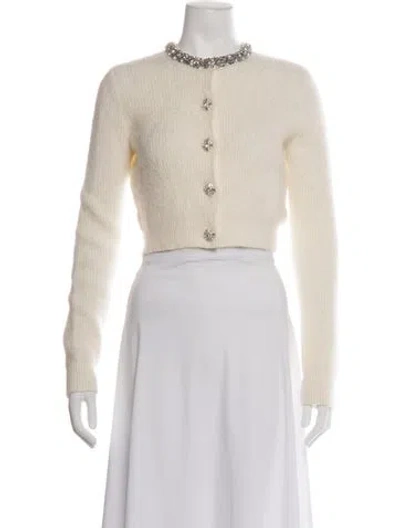 Pre-owned Self-portrait 2024 Alpaca Sweater In Neutrals