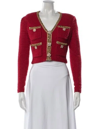 Pre-owned Self-portrait 2024 Jacket In Red
