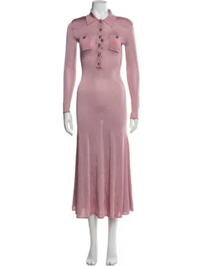 Pre-owned Self-portrait 2025 Long Dress In Purple