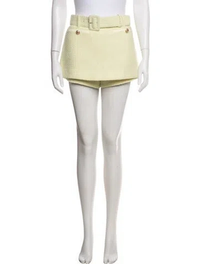 Pre-owned Self-portrait 2025 Mini Skirt In Yellow