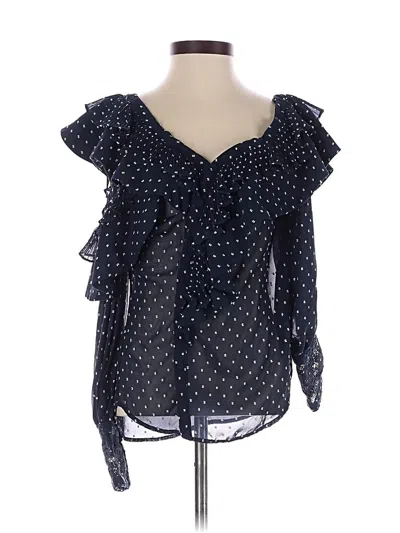 Pre-owned Self-portrait 3/4 Sleeve Blouse In Blue