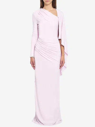 Self-portrait Jersey Drape Midi Dress In Pink