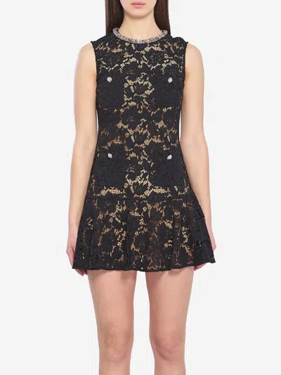 Self-portrait Lace Crystal Mini Dress In Multi