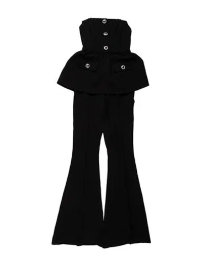 Pre-owned Self-portrait Acetate Strapless Jumpsuit W/ Tags In Black