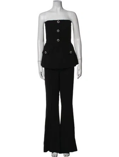 Pre-owned Self-portrait Acetate Strapless Jumpsuit W/ Tags In Black