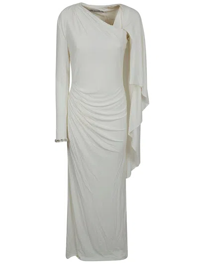 Self-portrait Asymmetric Embellished Maxi Dress In Neutral