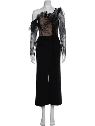 Pre-owned Self-portrait Asymmetrical Jumpsuit In Black