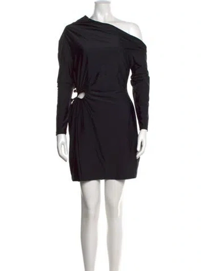 Pre-owned Self-portrait Asymmetrical Mini Dress In Black